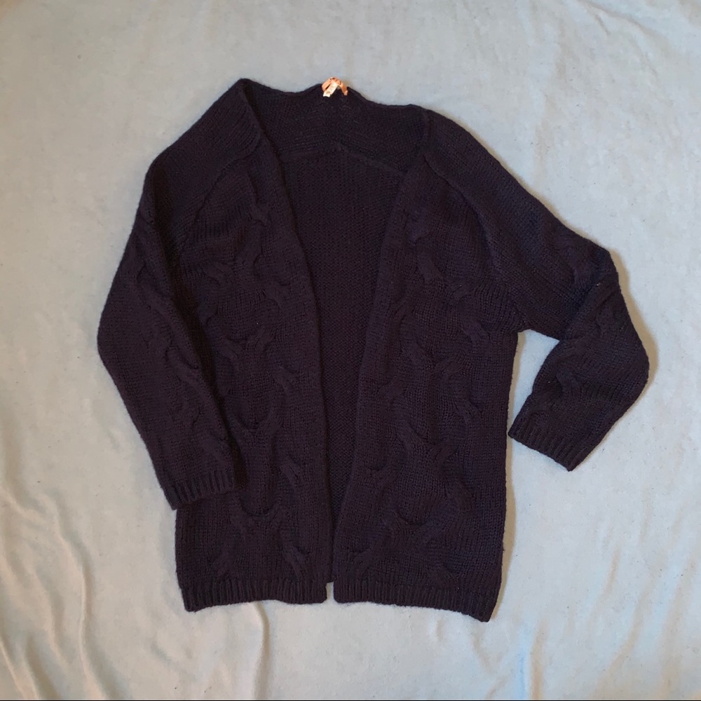 Navy Blue Knit Cardigan